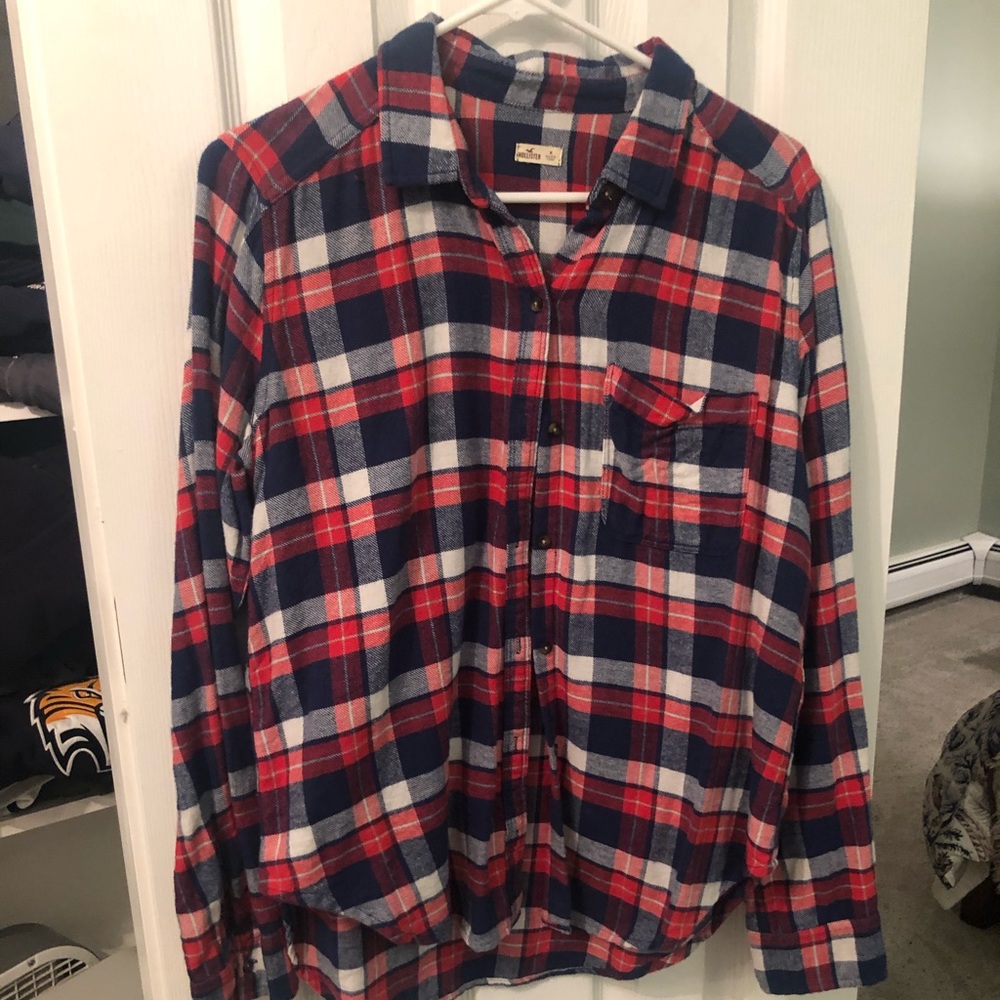 Hollister red / white / blue flannel